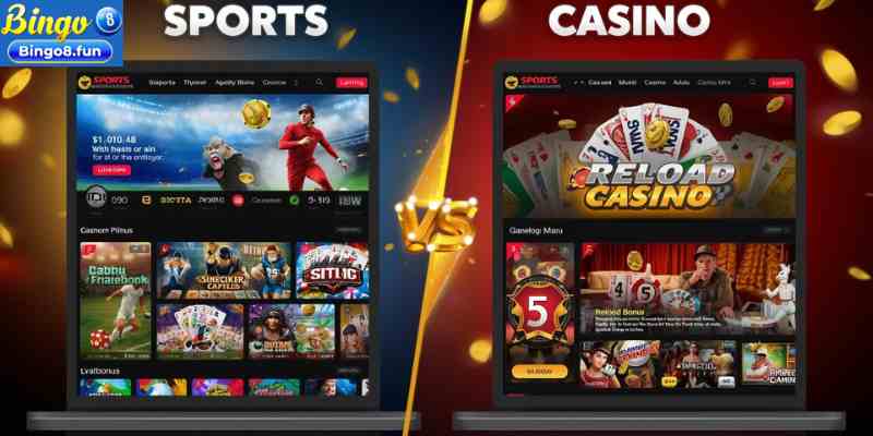 Sports vs Casino Reload Bonus Interface